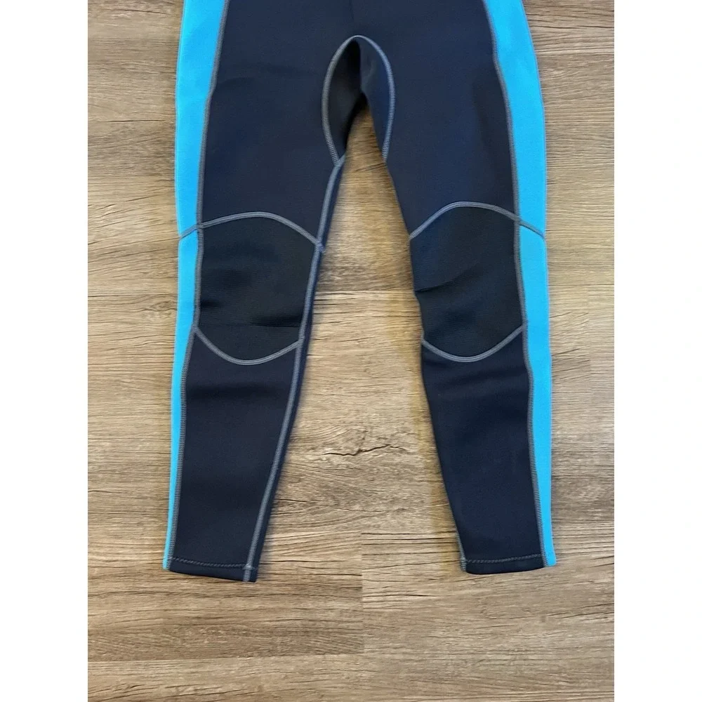 Hevto Neoprene Wetsuit Black Teal Long Sleeve Full Suit Back Zip Youth‎ Size 13